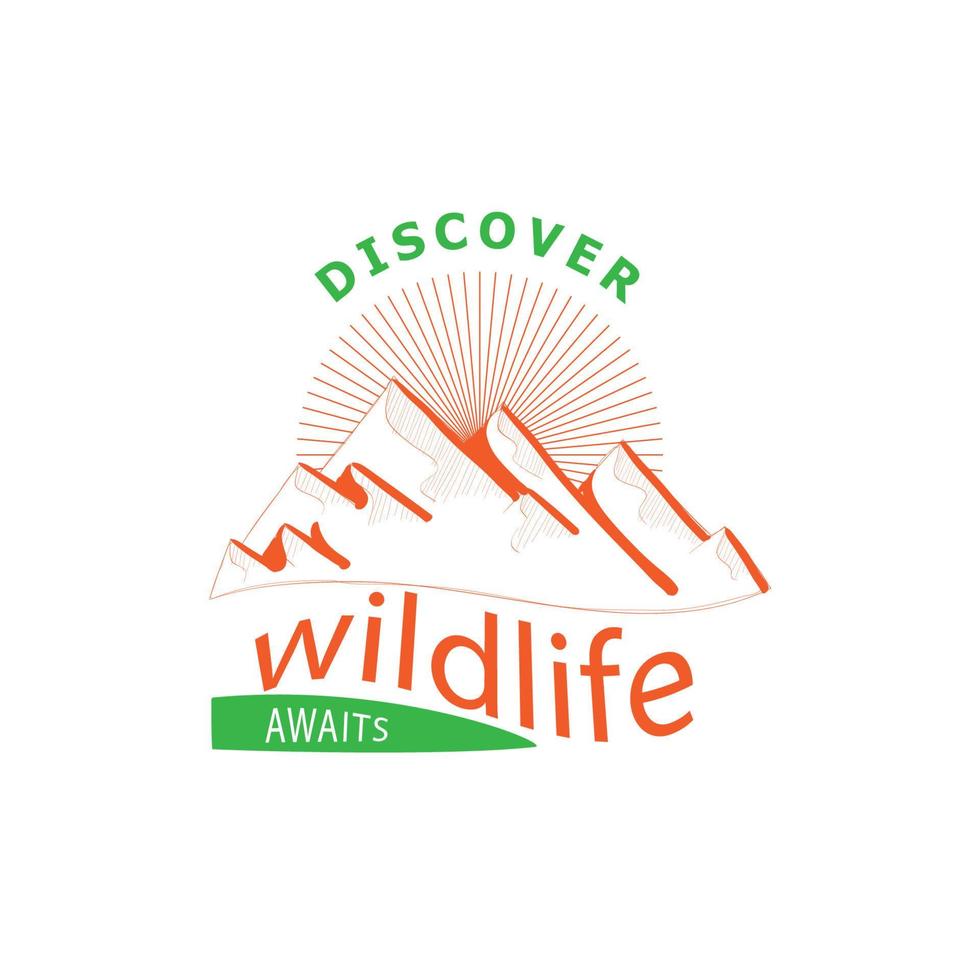 découvrir faune aventure et Montagne logo vecteur