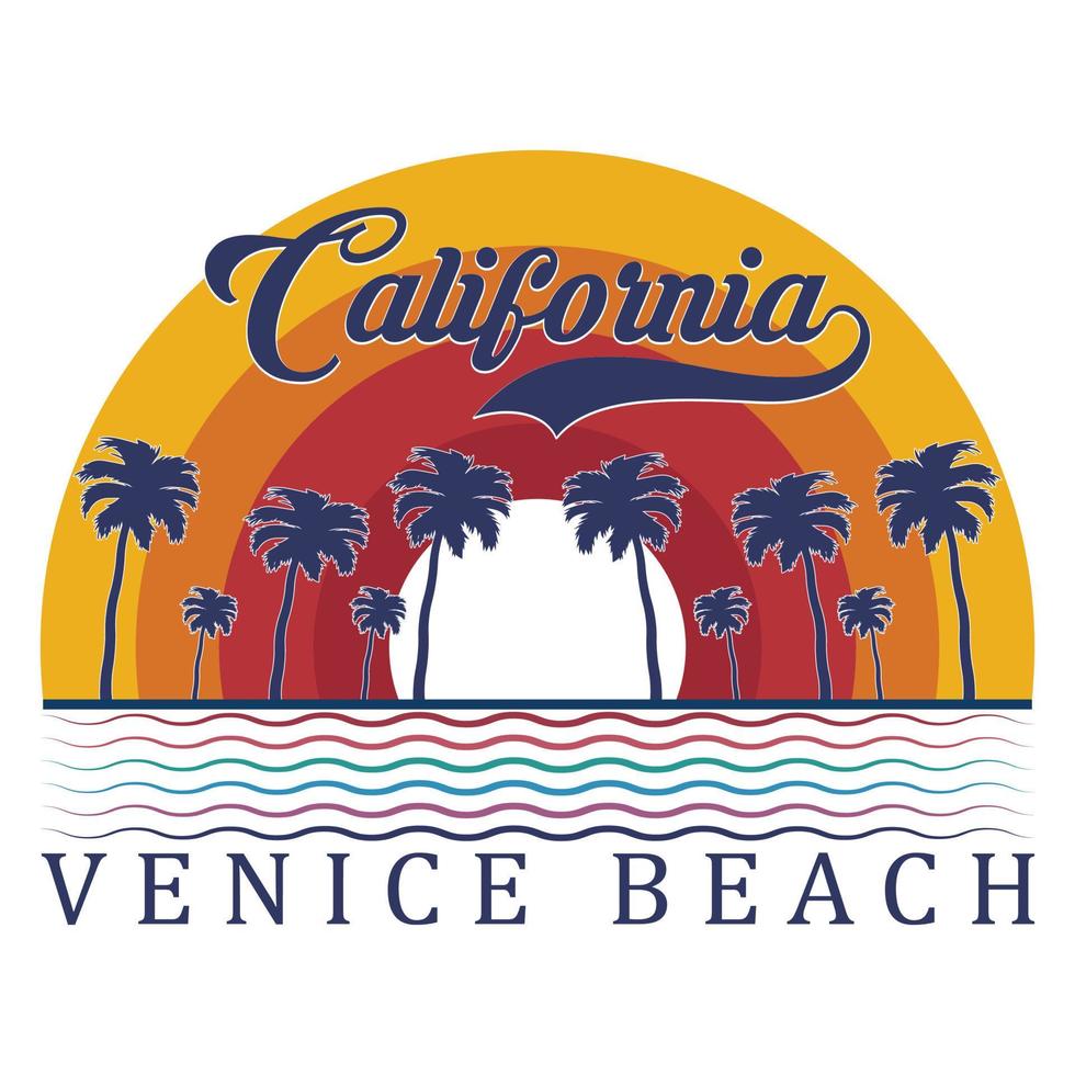 Californie Venise plage T-shirt conception vecteur