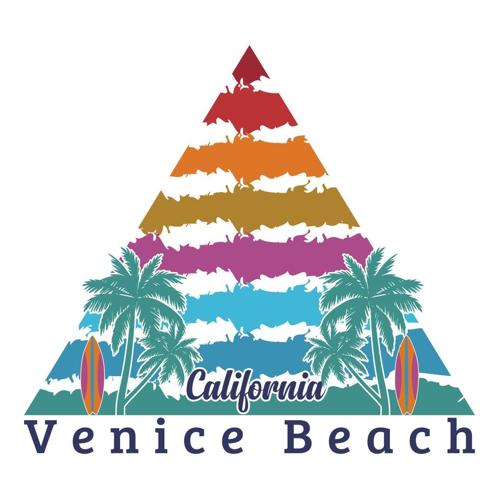 Californie Venise plage T-shirt conception vecteur