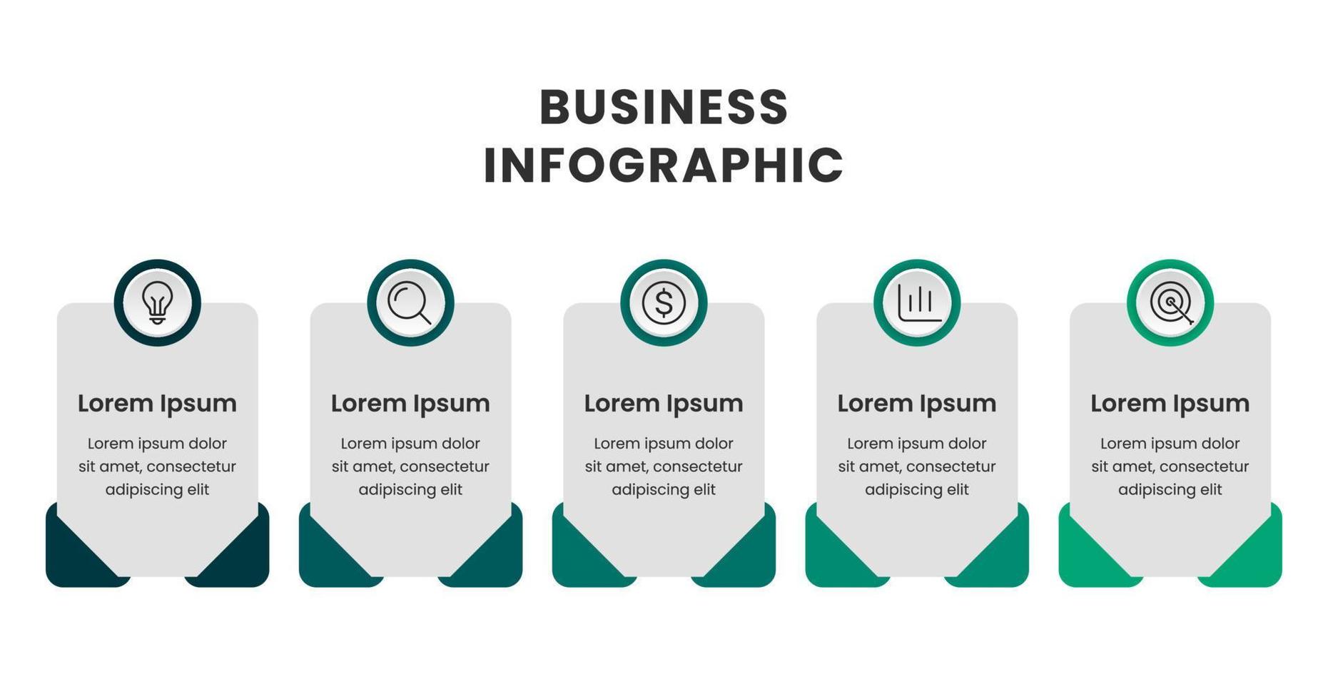 affaires infographie concept modèle conception avec Icônes et 5 les options ou pas vecteur