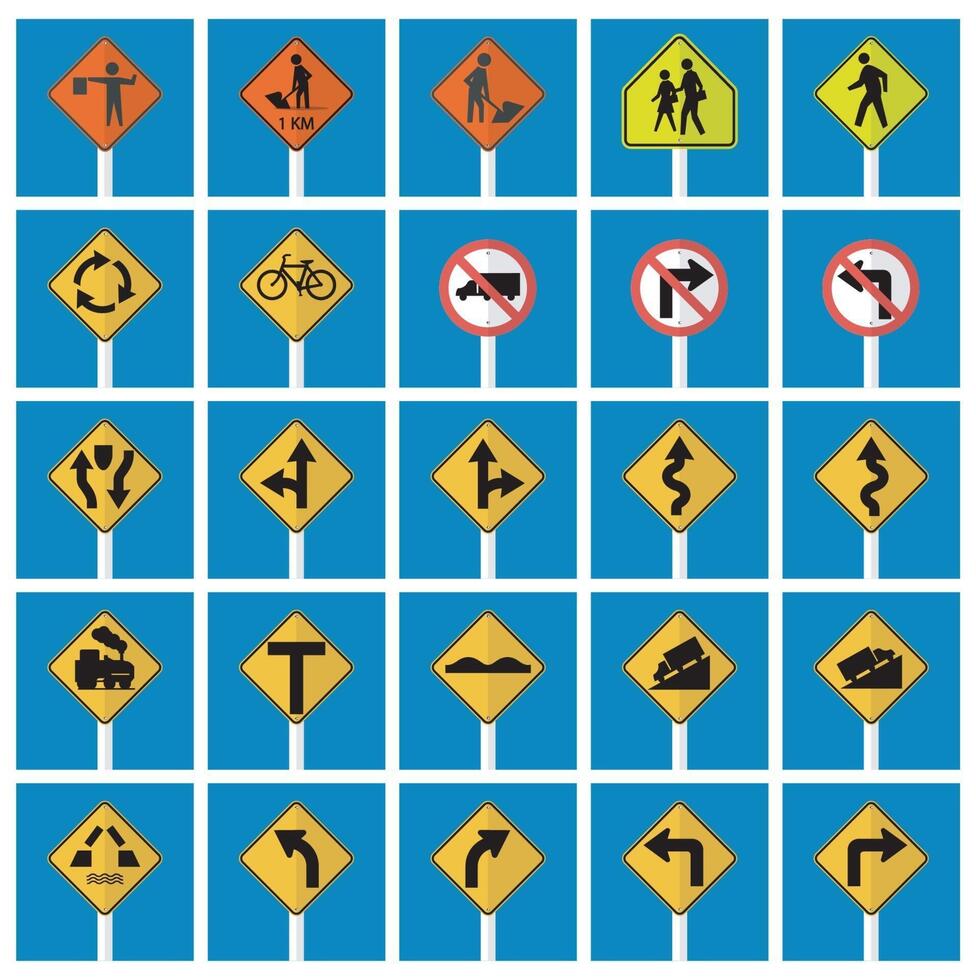 définir les panneaux de signalisation, interdiction, avertissement ensemble de signes de symbole de cercle rouge vecteur