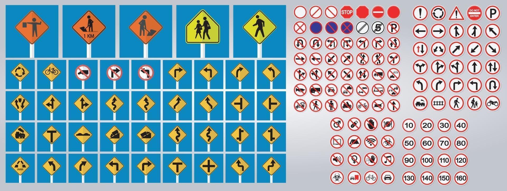 ensemble de panneaux de signalisation vecteur