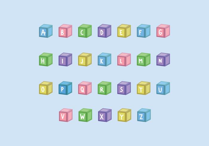 Cubes enfants avec des lettres vecteur