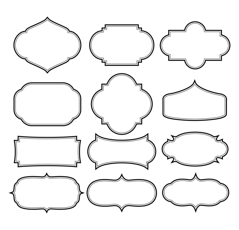 ensemble de conception de bordure de cadres vecteur