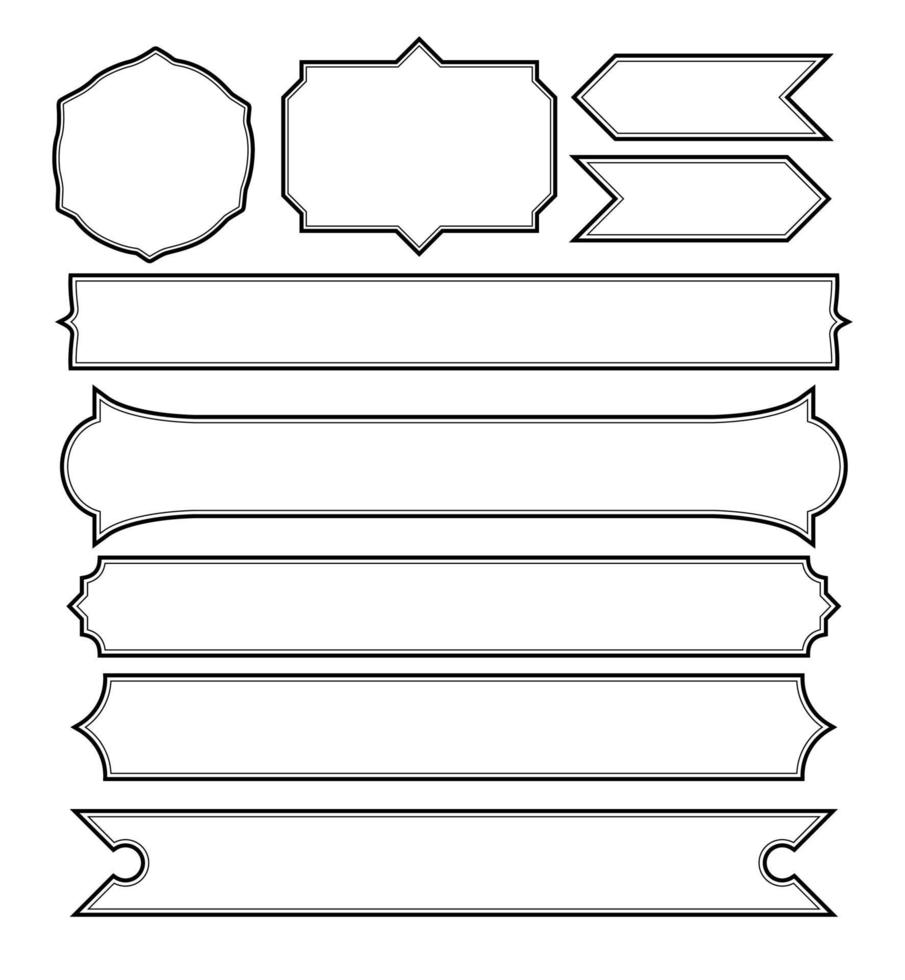 ensemble de conception de bordure de cadres vecteur