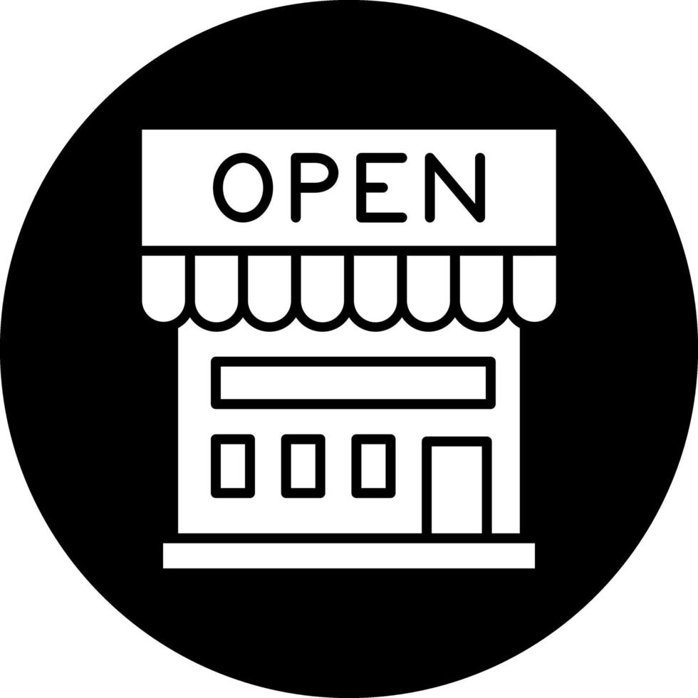 conception d'icône vectorielle ouverte boutique vecteur