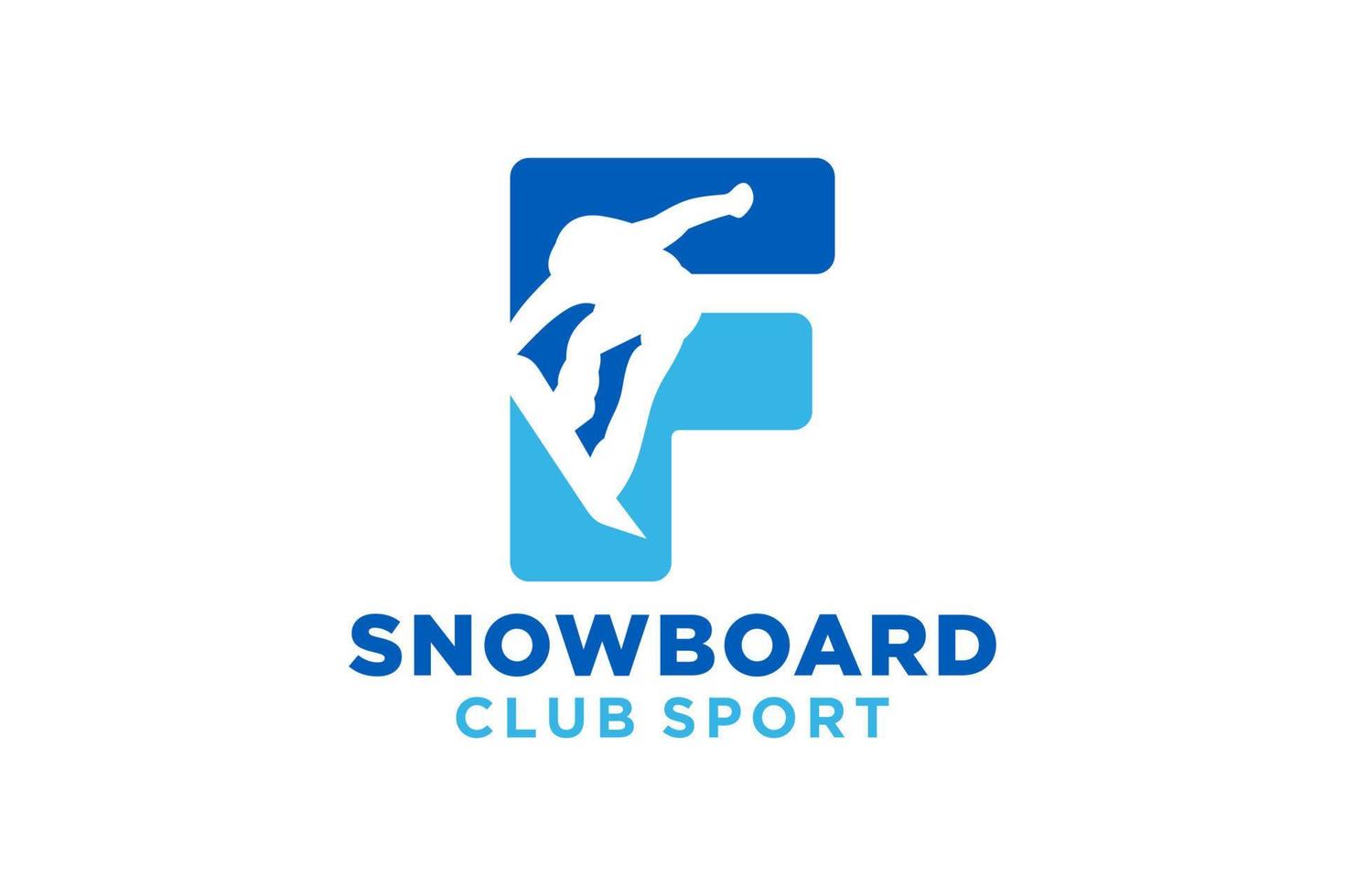 vecteur initiales lettre F avec snowboard Créatif géométrique moderne logo conception.