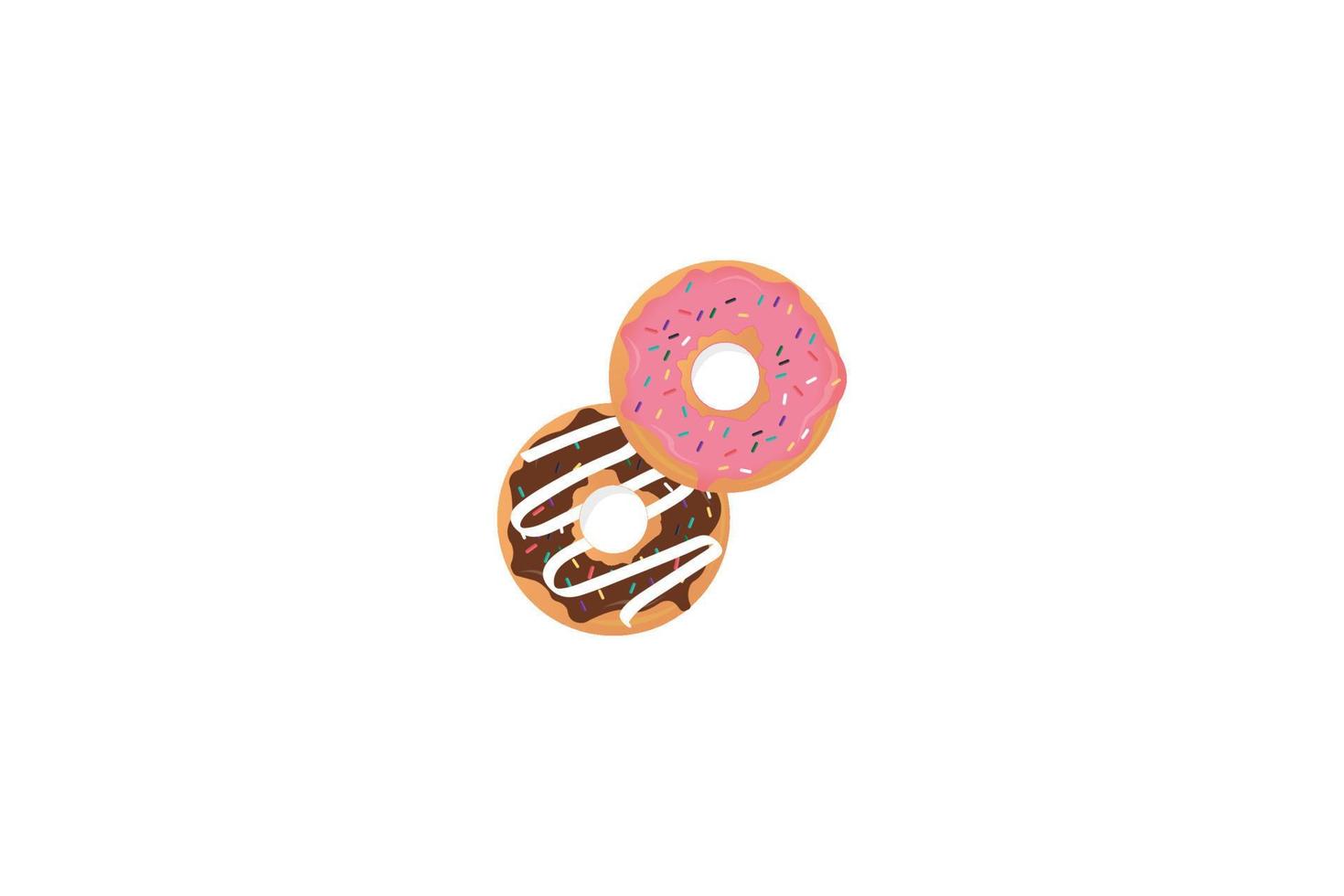 gratuit vecteur vecteur coloré icône de Donut isolé sur blanc Contexte