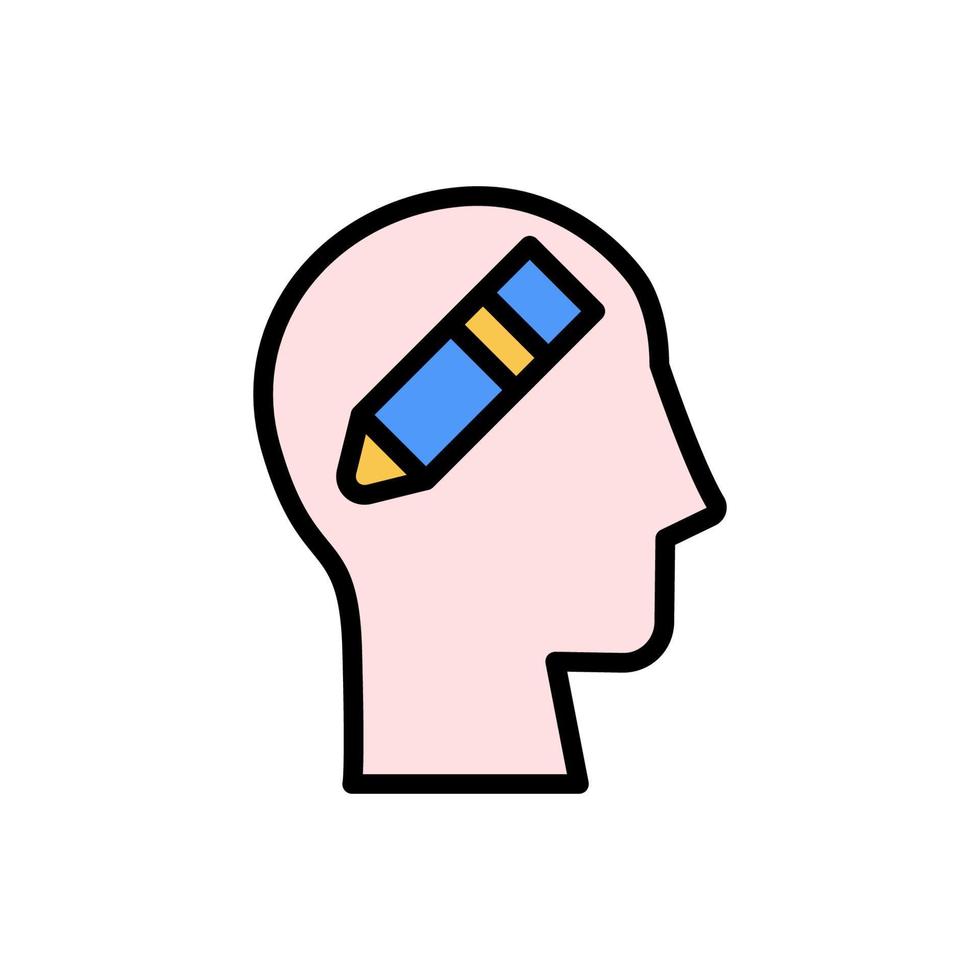 tête crayon vecteur icône illustration