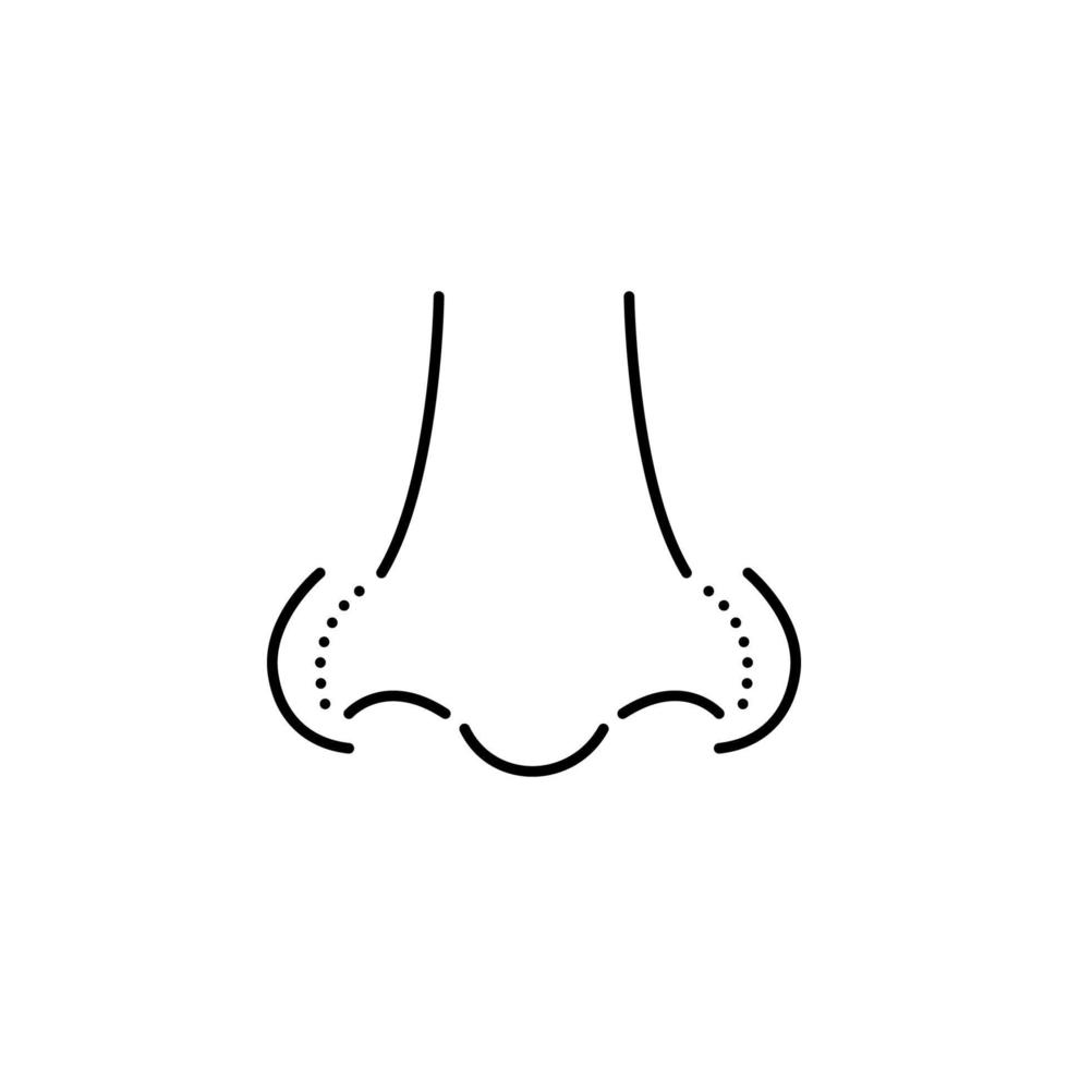 rhinoplastie, nez courbe vecteur icône illustration