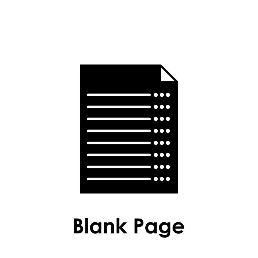 blanc, papier, page vecteur icône illustration