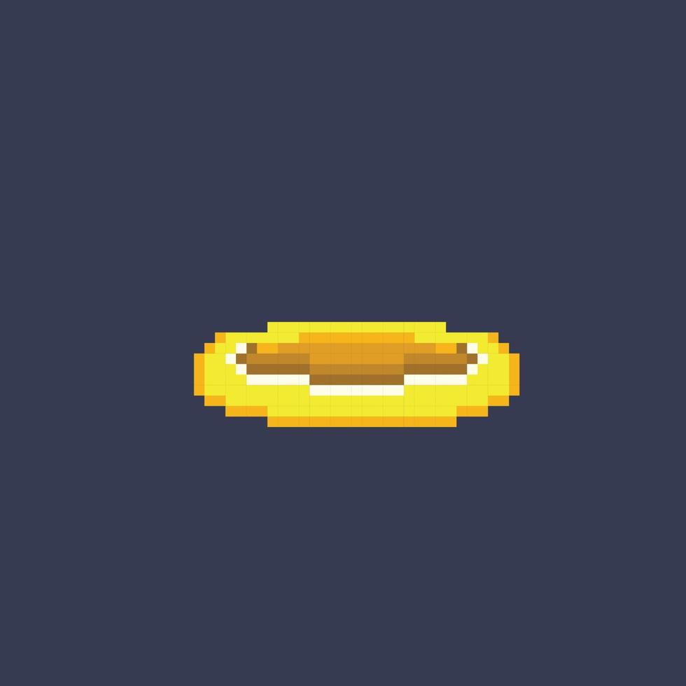 d'or bague dans pixel art style vecteur