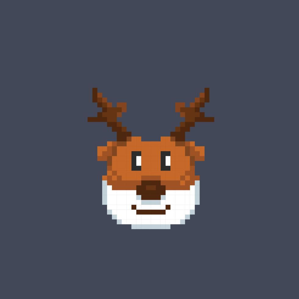 cerf tête dans pixel art style vecteur