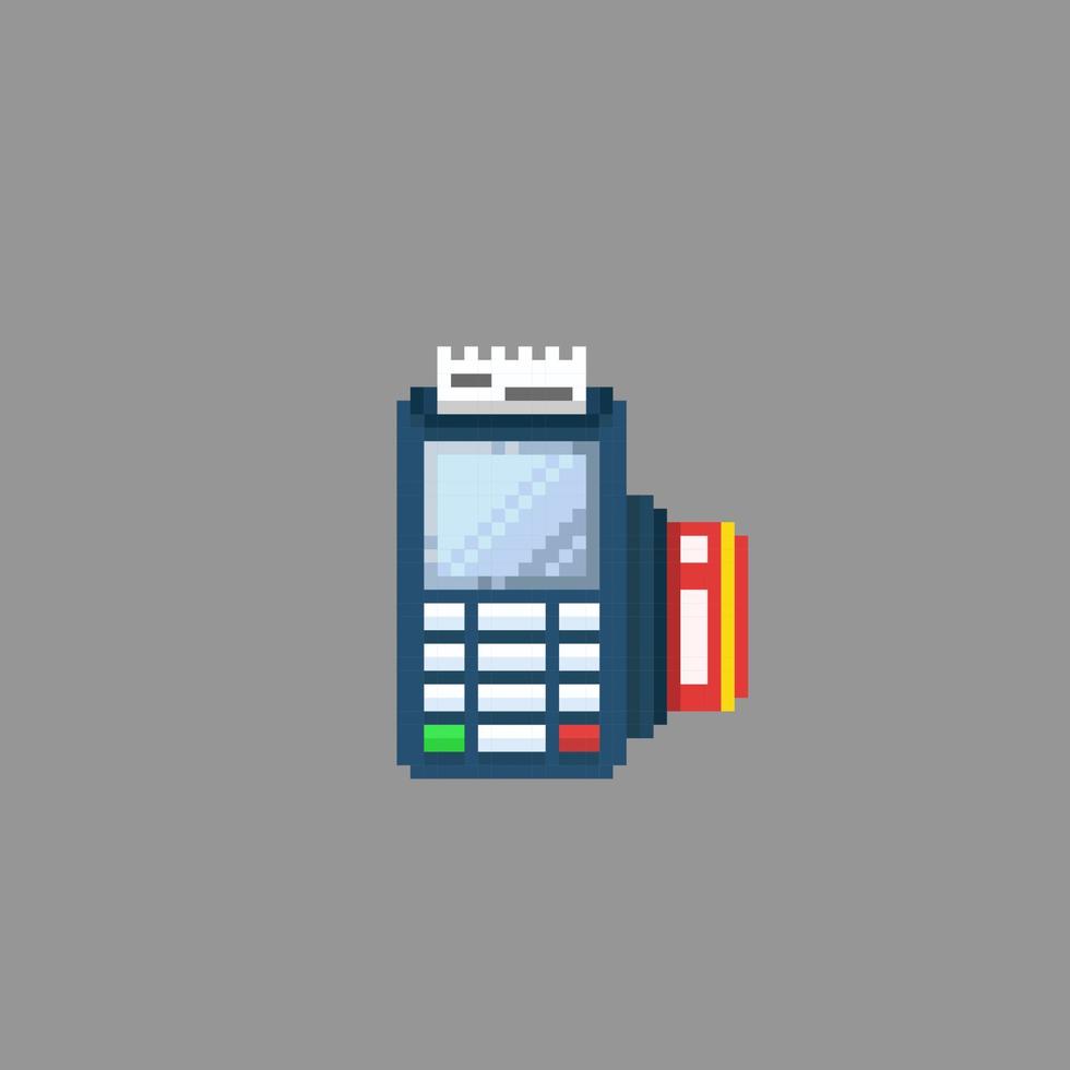 Terminal Paiement machine dans pixel art style vecteur