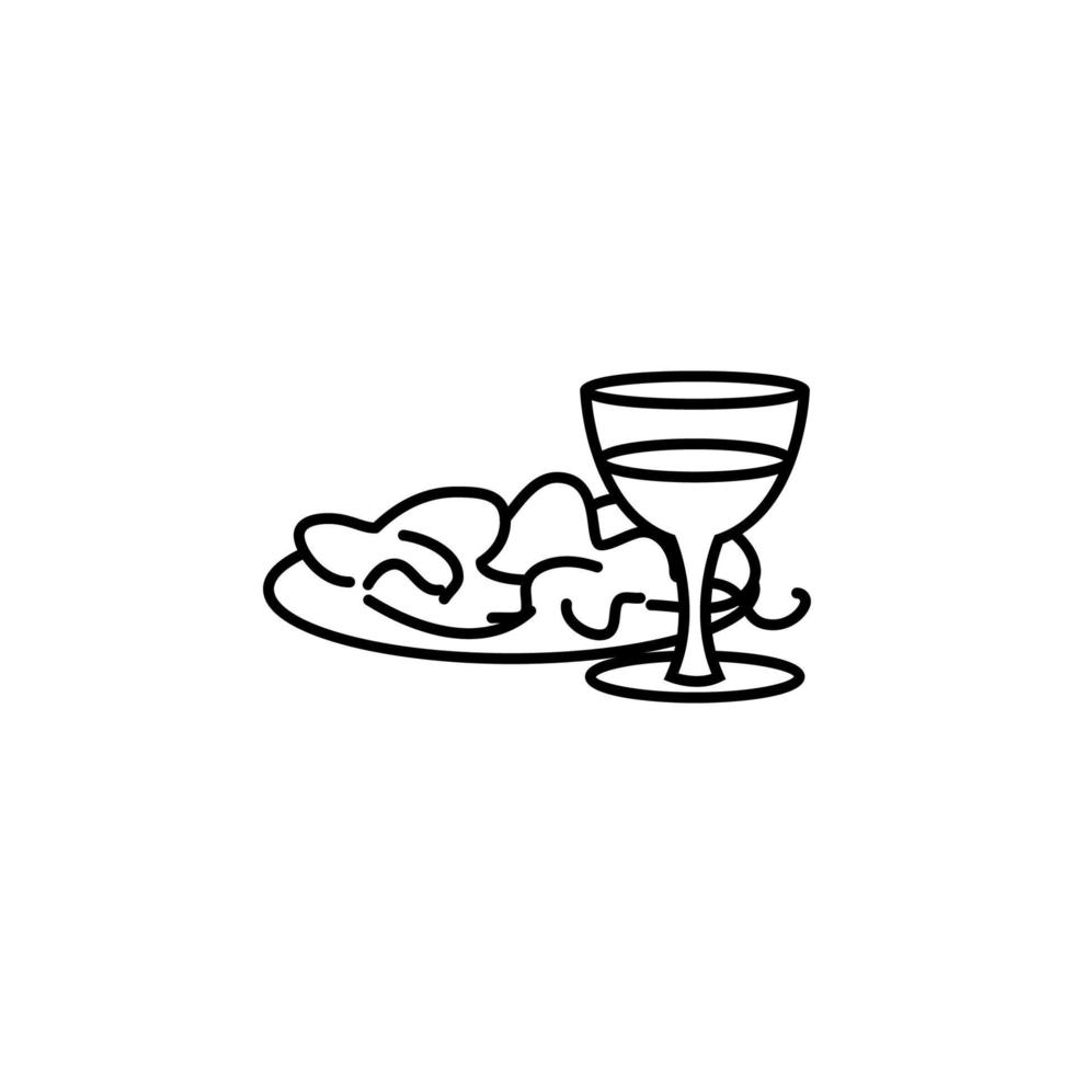 salade avec verre de du vin vecteur icône illustration