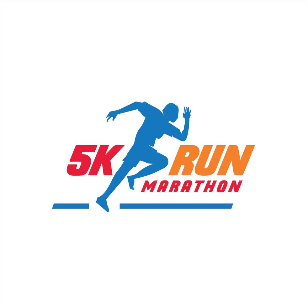 5k courir logo conception vecteur Stock symbole .en cours logo sport concept . fonctionnement marathon logo conception modèle. marathon idée logo conception inspiration.