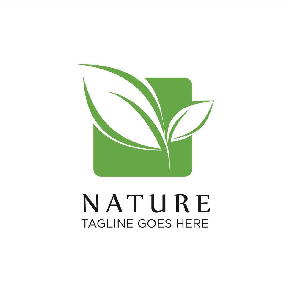 la nature feuille vert logo icône, abstrait vert feuille logo icône vecteur conception. paysage conception, jardin, usine, la nature et écologie vecteur logo.