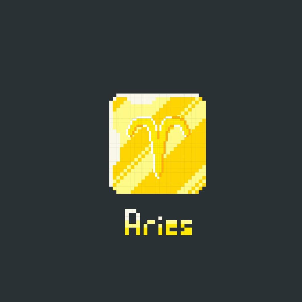 bélier d'or jeton dans pixel art style vecteur