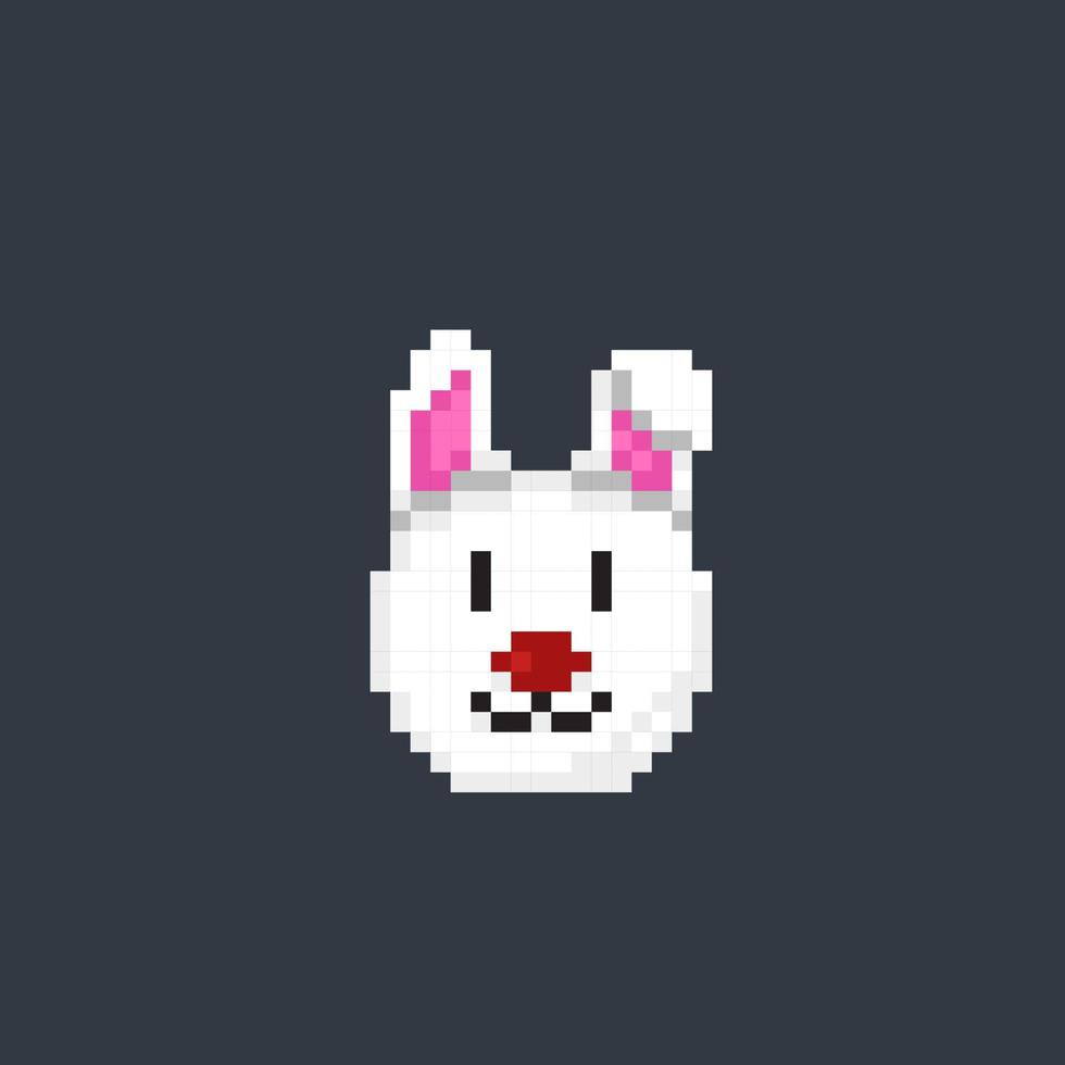 lapin tête dans pixel art style vecteur