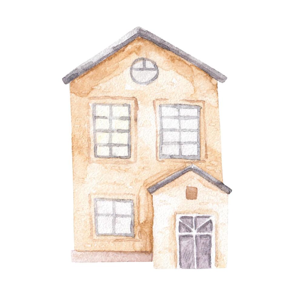 maison dans différent couleurs et taille, aquarelle puéril illustration vecteur