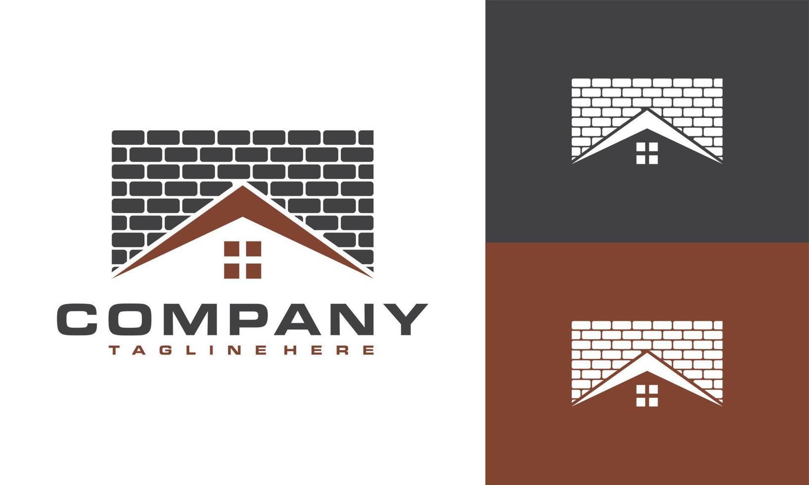 brique maison logo vecteur