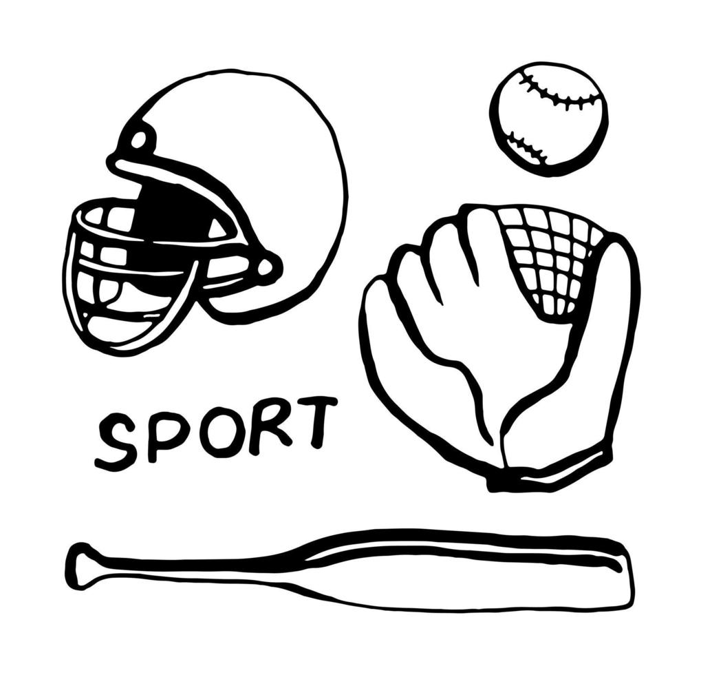 base-ball ensemble. vecteur clipart