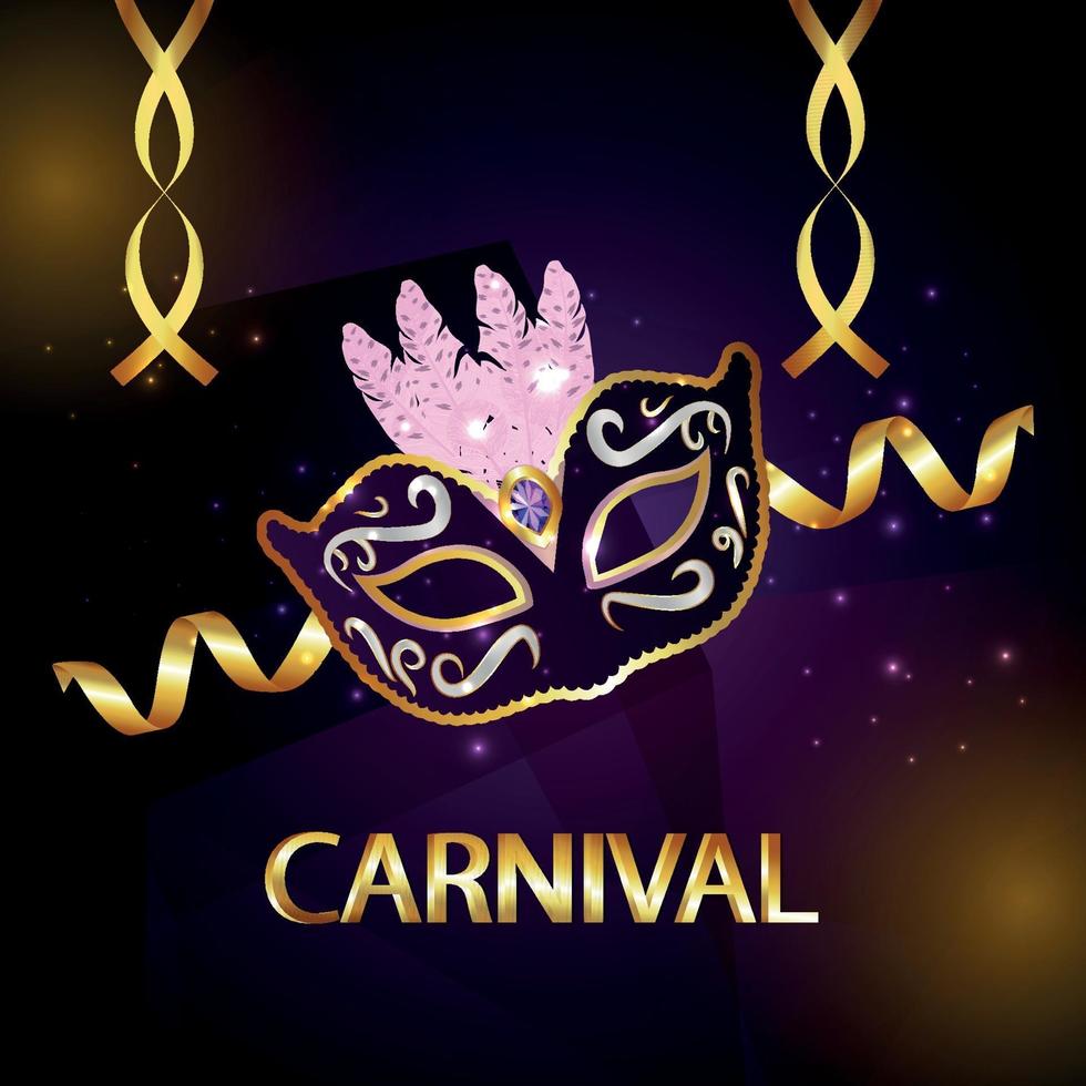 carte de voeux d & # 39; invitation de carnaval avec masque de carnaval créatif vecteur