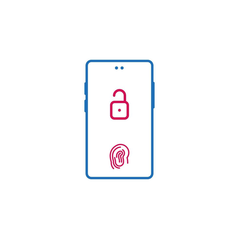 téléphone, sécurité, touche, ouvrir vecteur icône illustration