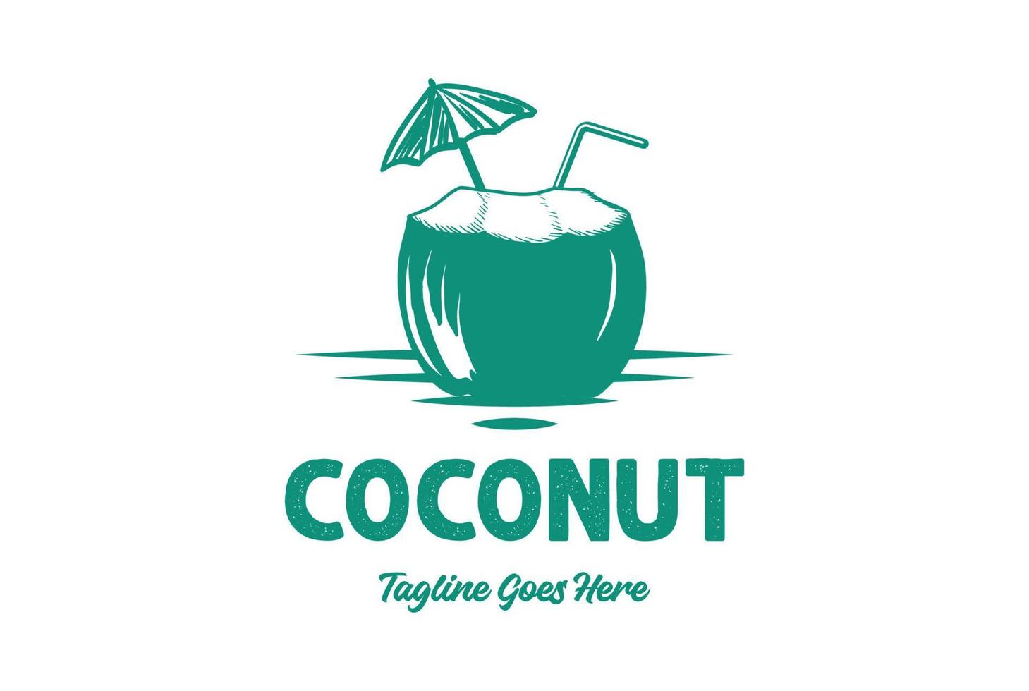 ancien rétro plage Frais noix de coco boisson pour café restaurant logo vecteur