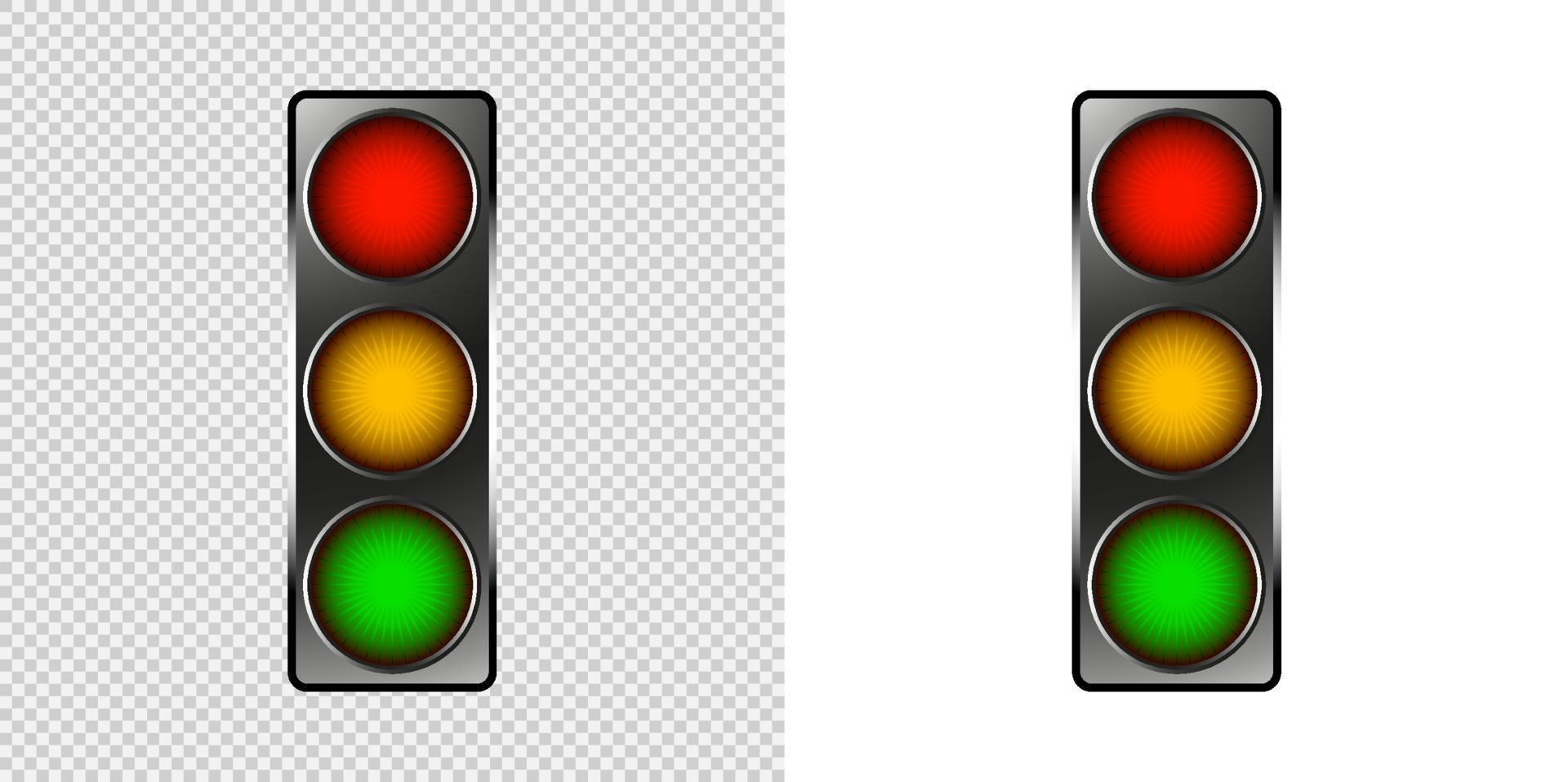 feu de signalisation lumineux sur fond transparent. illustration vectorielle. vecteur