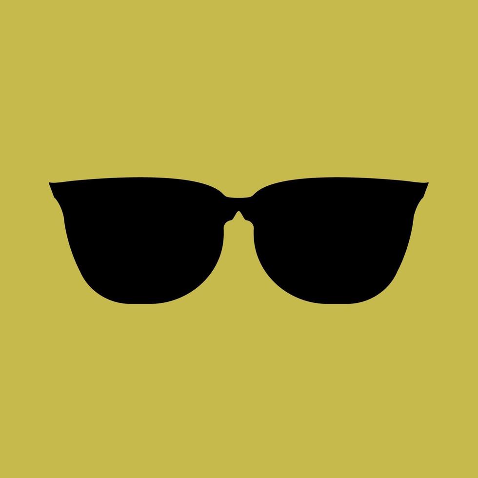 icône de lunettes de soleil noir sur fond jaune illustration vectorielle vecteur