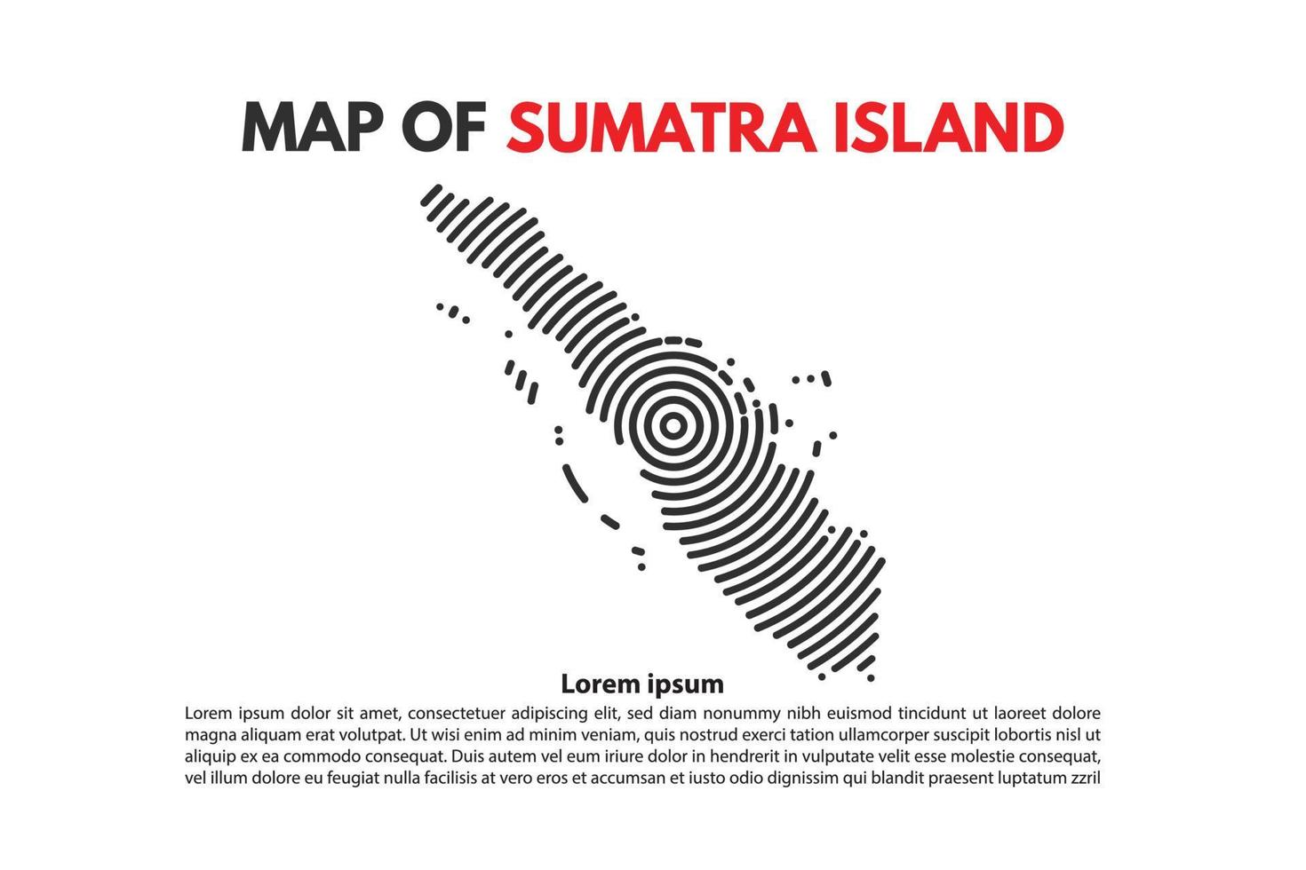 sumatra spirale carte dans vecteur plat conception Indonésie île