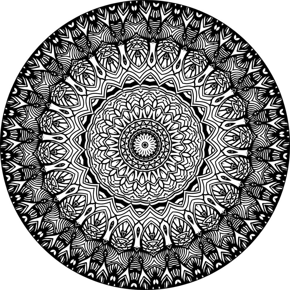 Facile circulaire modèle dans forme de mandala pour henné, Mehndi, tatouage, décoration. décoratif ornement dans ethnique Oriental style. coloration livre page. cercle vecteur clipart floral fleur Oriental modèle