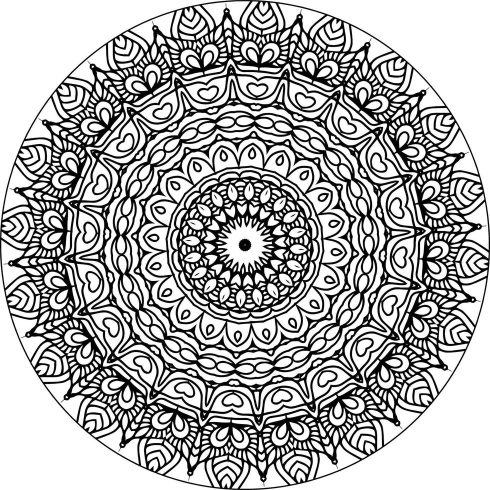 facile circulaire modèle dans forme de mandala pour henné, Mehndi, tatouage, décoration. décoratif ornement dans ethnique Oriental style. coloration livre page pour enfants. ancien décoratif éléments vecteur