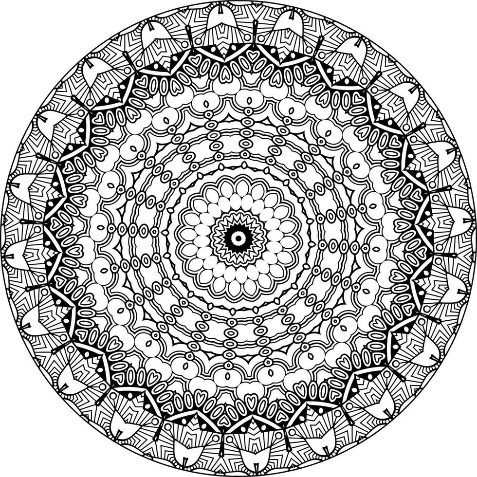 facile circulaire modèle dans forme de mandala pour henné, Mehndi, tatouage, décoration. décoratif ornement dans ethnique Oriental style. coloration livre page pour enfants. ancien décoratif éléments vecteur