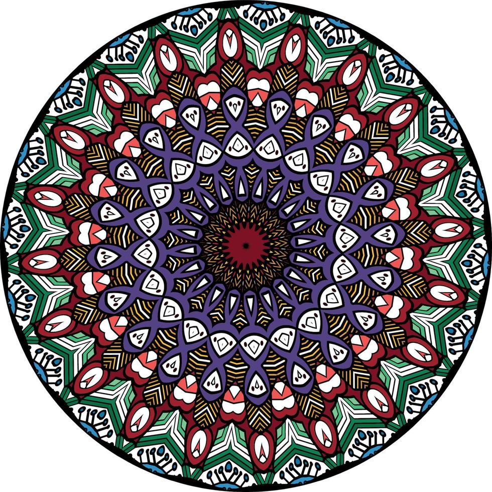 fond de mandala avec de superbes couleurs. modèles de thérapie anti-stress vecteur