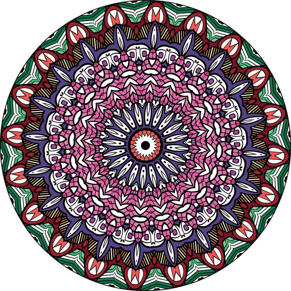 fond de mandala multicolore. page de livre de coloriage. forme de fleur inhabituelle. Oriental. modèles de thérapie anti-stress. éléments de conception de tissage vecteur