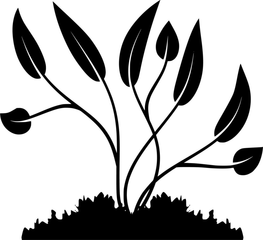 vecteur silhouette de plante sur blanc Contexte
