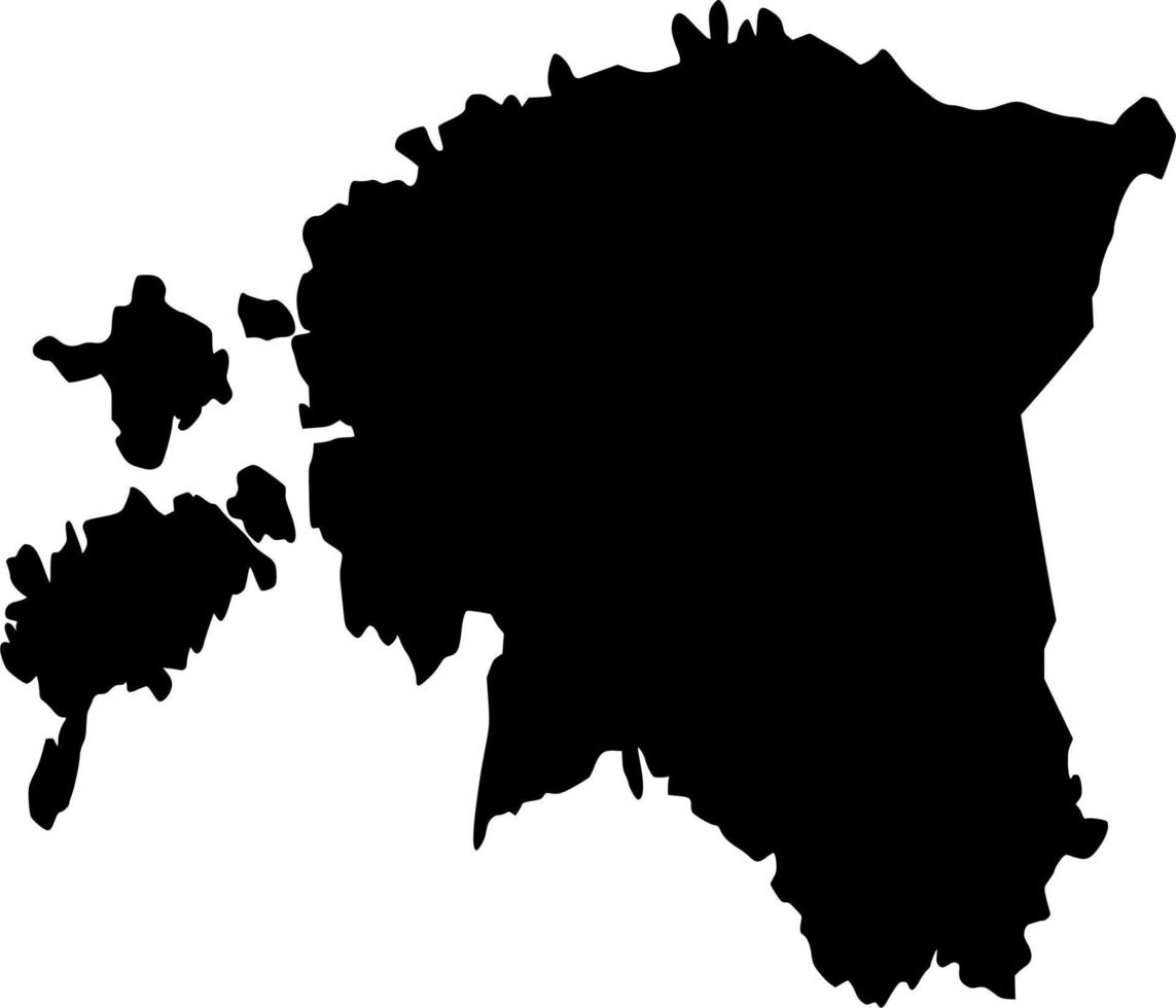 vecteur silhouette de Estonie carte sur blanc Contexte