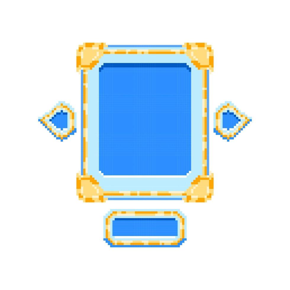 jeu ui plateau de diamant doré avec style pixel vecteur