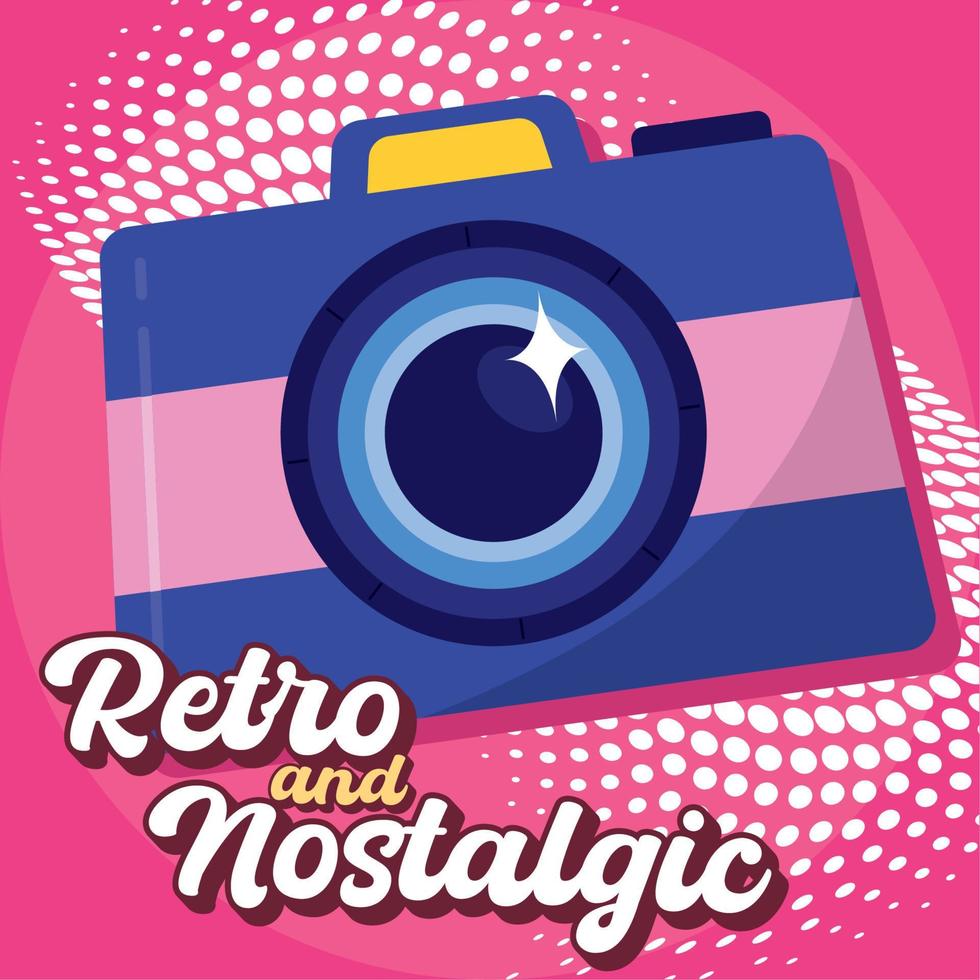 isolé coloré ancien caméra rétro et nostalgique vecteur illustration