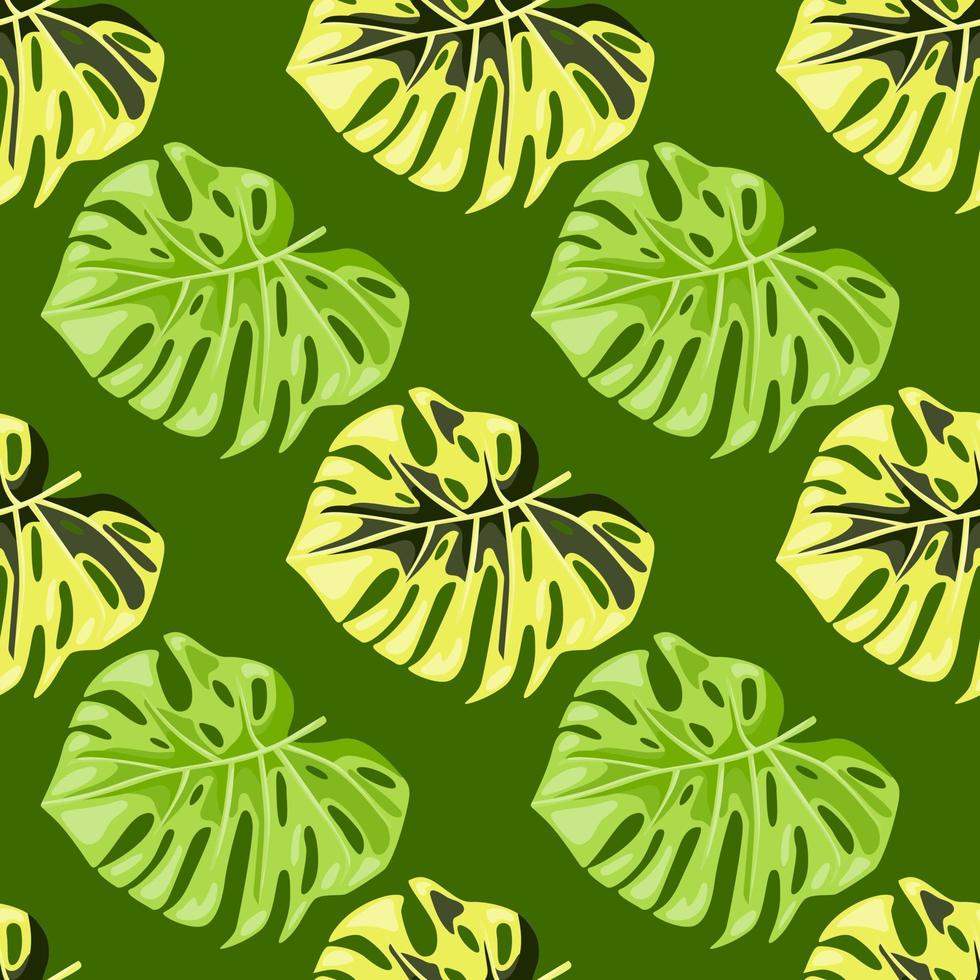 monstera feuilles sans couture modèle. exotique jungle les plantes interminable fond d'écran. feuille Contexte. hawaïen forêt tropicale floral toile de fond. vecteur
