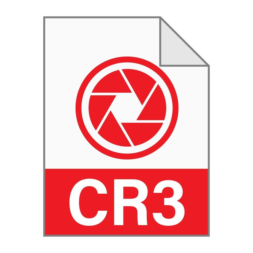 design plat moderne de l'icône de fichier cr3 pour le web vecteur