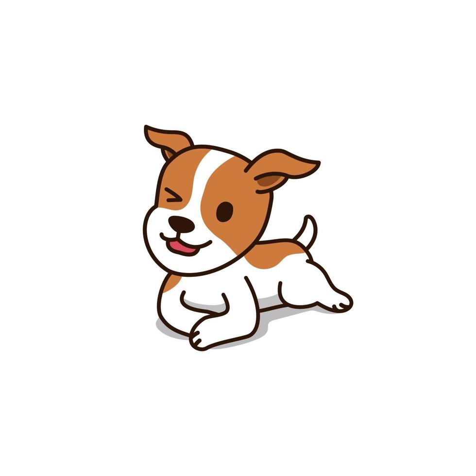 Personnage de dessin animé de vecteur mignon Jack Russell Terrier chien