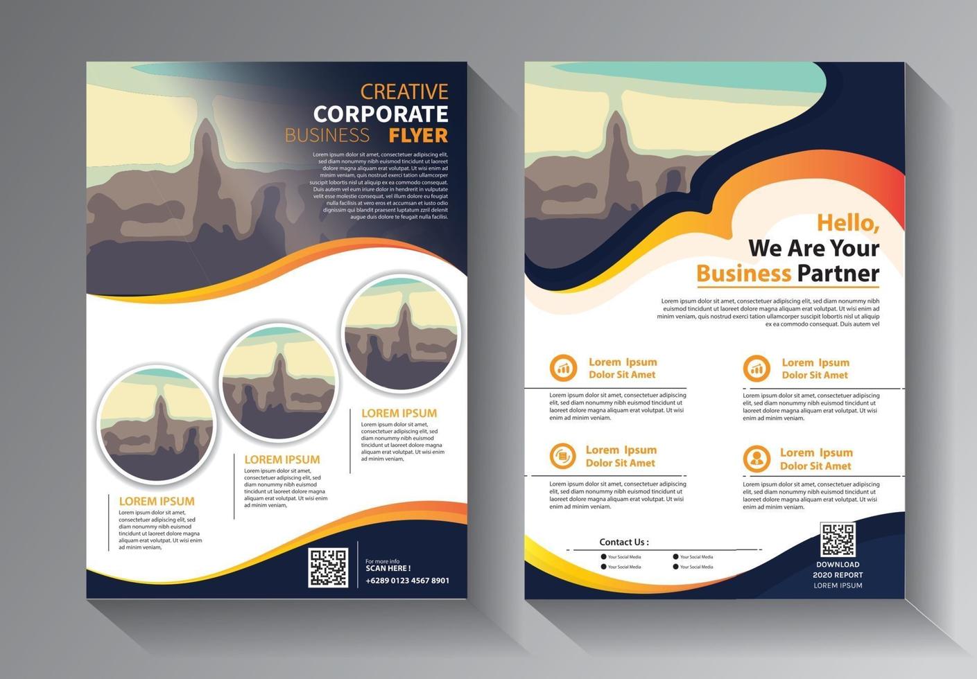 conception de brochure, mise en page moderne de couverture, ensemble de modèles de rapport annuel vecteur
