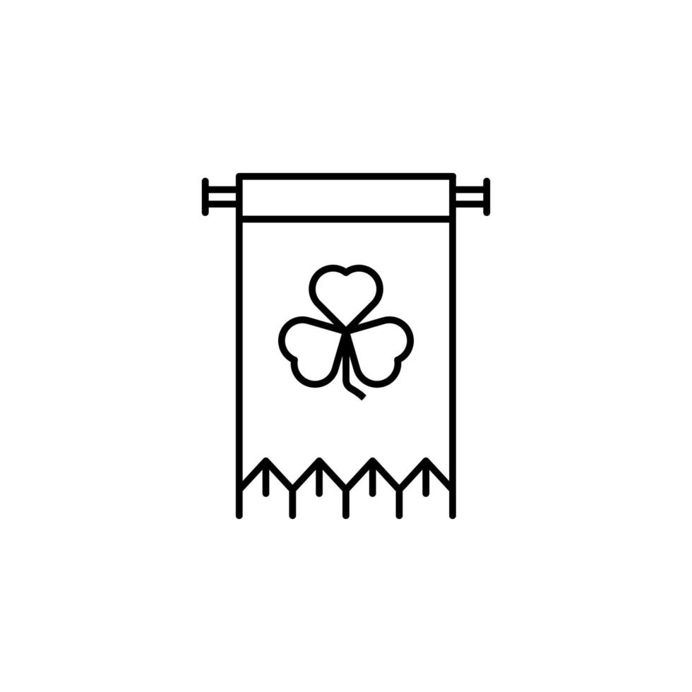 patrick jour, bannière, trèfle, drapeau, la chance vecteur icône illustration