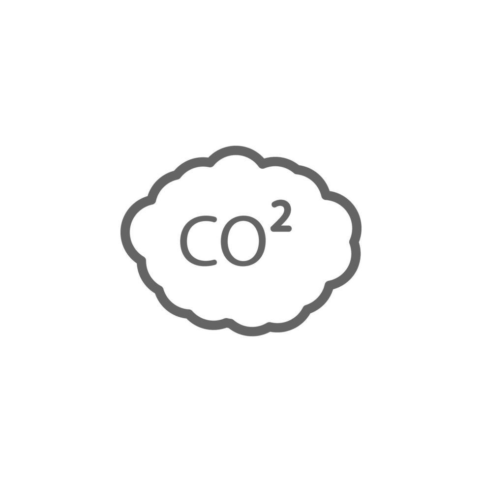 carbone, CO2 ligne vecteur icône illustration