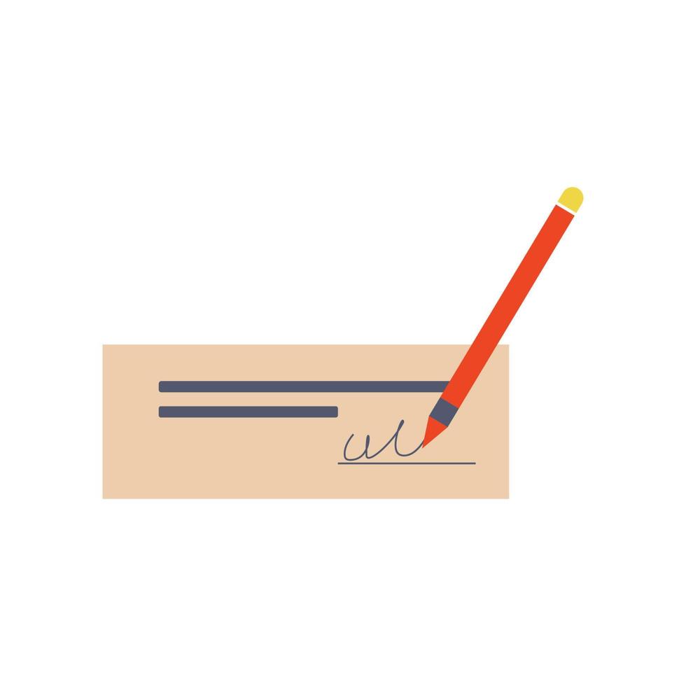 banque vérifier et stylo coloré vecteur icône illustration