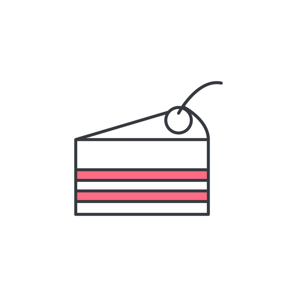 Cerise tarte vecteur icône illustration