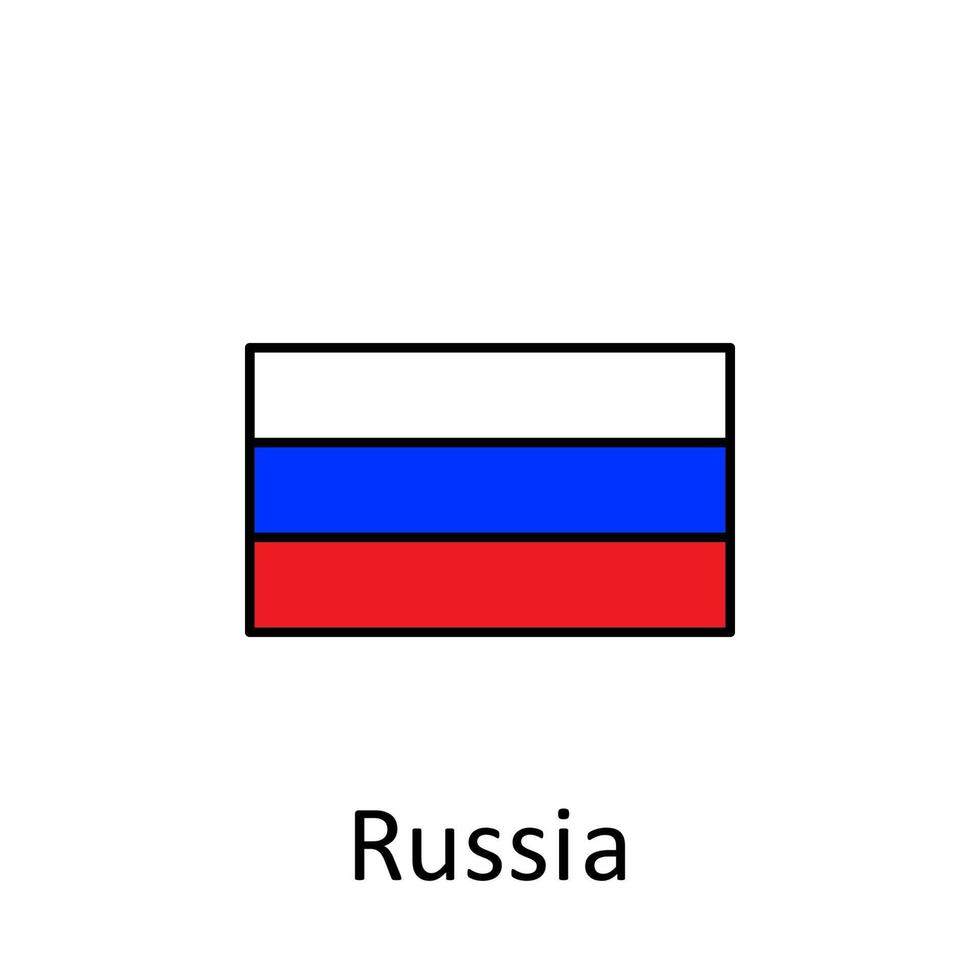 nationale drapeau de Russie dans Facile couleurs avec Nom vecteur icône illustration
